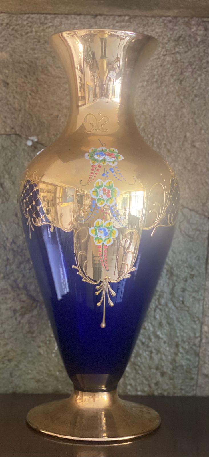 Jarrón de cristal francés