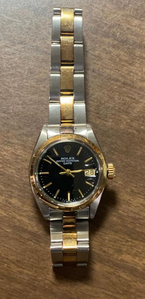 Reloj Rolex Oyster Perpetual Date (carátula negra)